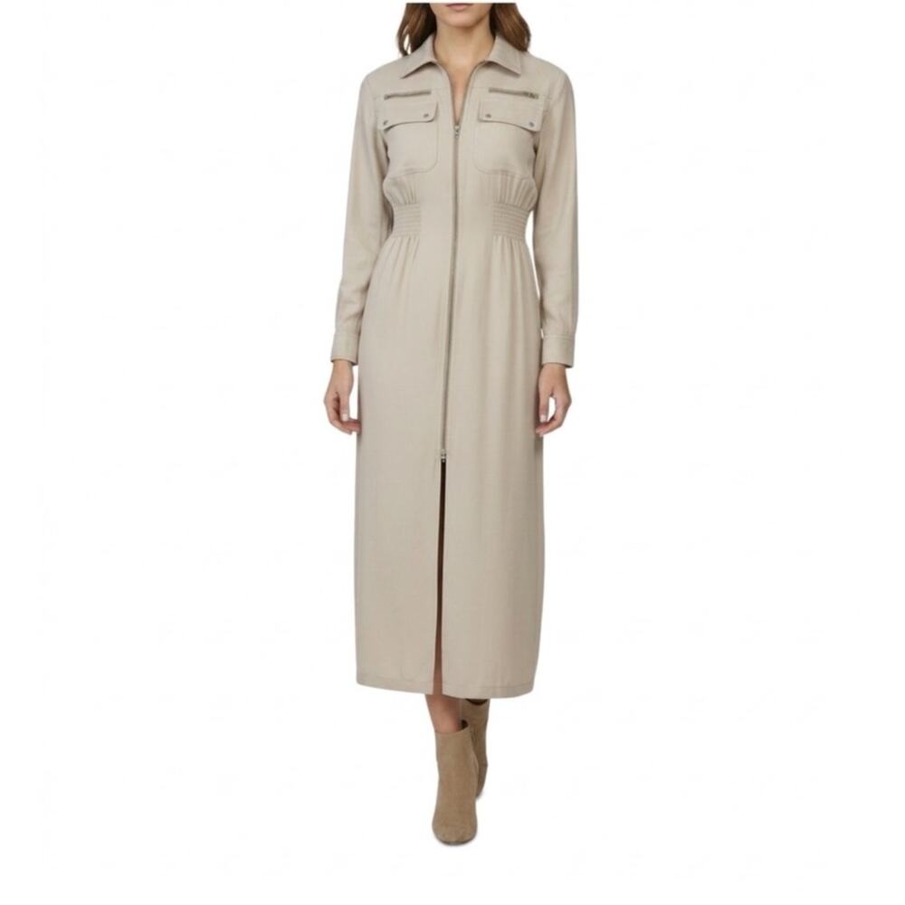 Karen Alexander vintage khaki full zip trench dress size 12 - Picture 15 of 15